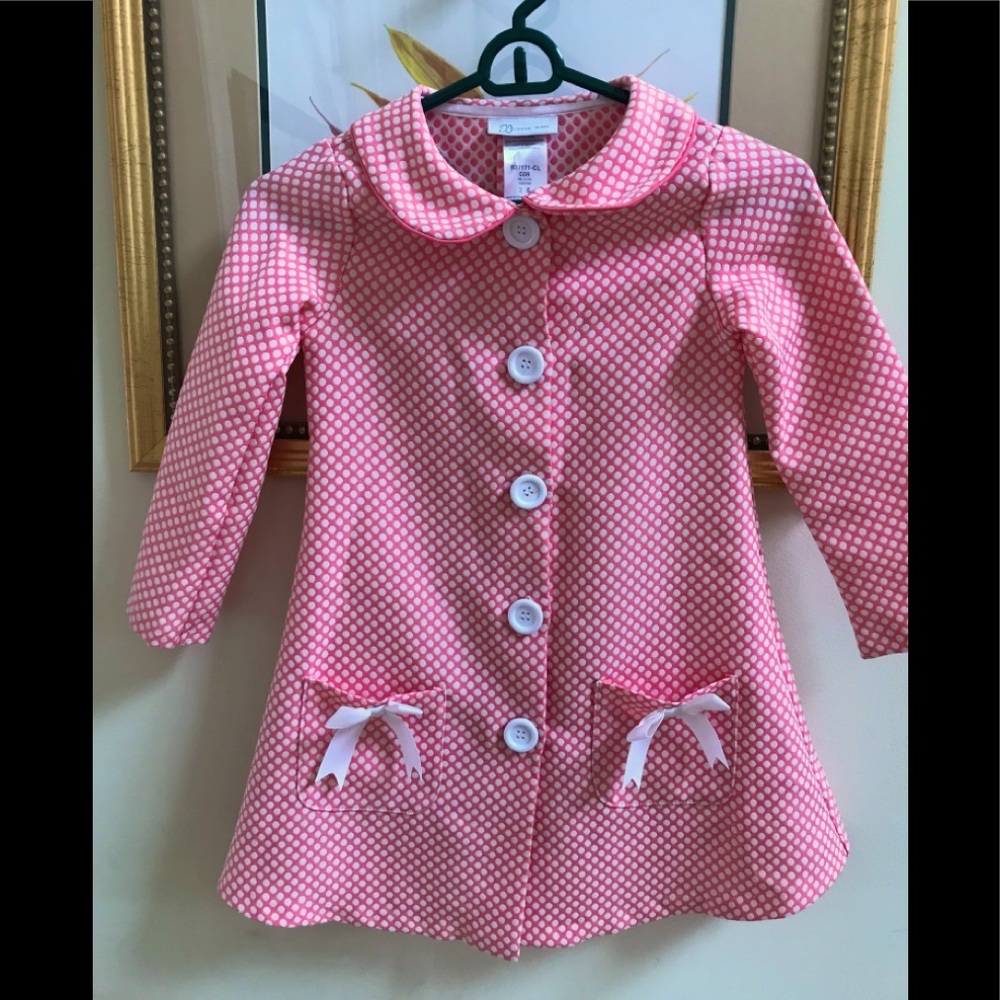 Girls light weight coat size 6 coral color